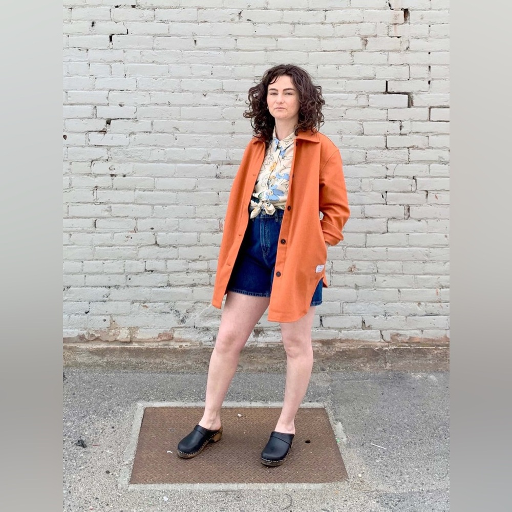 EUC ANIÁN Painters Coat in | Color Himalayan Rust (Orange) | Size Small - Picture 4 of 16